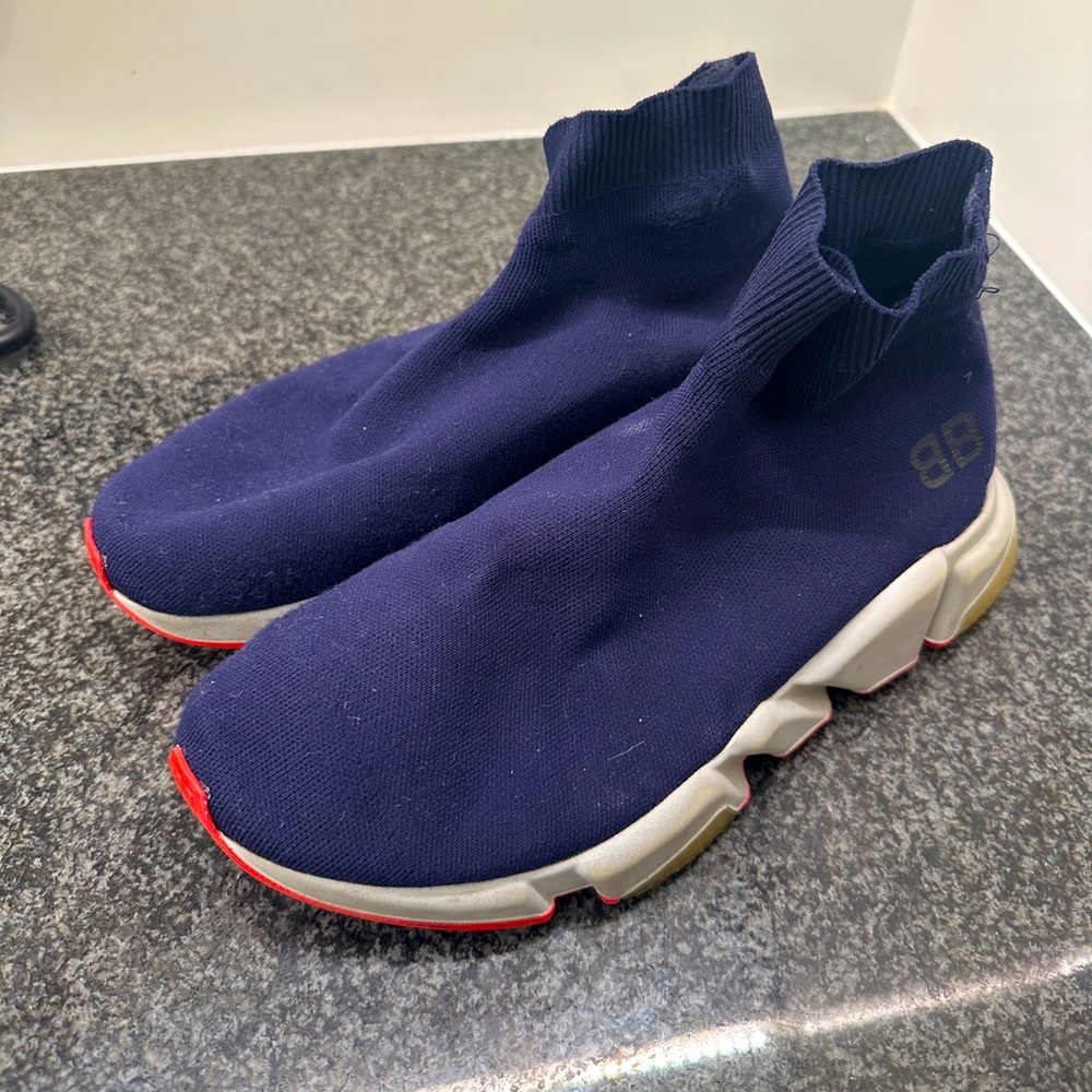 Balenciaga Navy Sock Sneakers